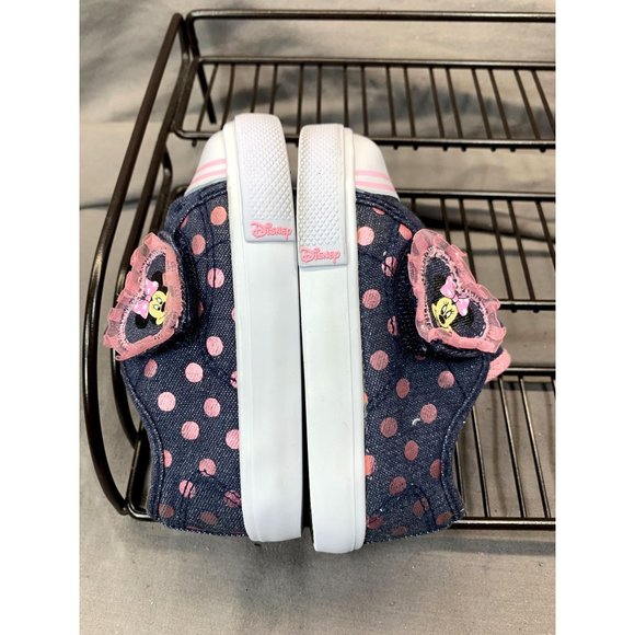 Disney Young Girls Minnie Mouse Blue/White/Pink Strapped Sneakers Sz 6C - Picture 8 of 10